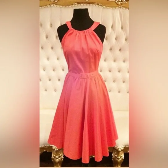 Pinup Girl, Harley Swing Dress, coral - Picture 3 of 6